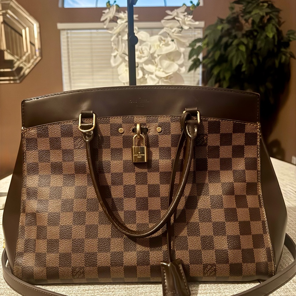 Louis Vuitton Rivoli MM Damier Ebene Canvas Top Handle Bag